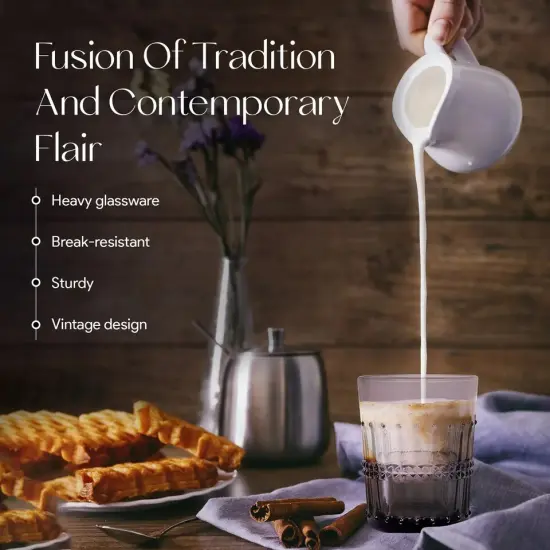 American Atelier Vintage Old Fashion Whiskey Glasses, Set of 4 -Purple {2}