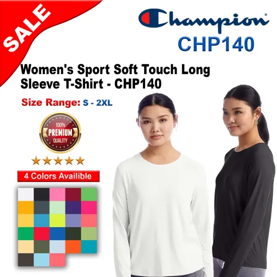 Champion&reg; Women's Sport Soft Touch Long Sleeve T-Shirt Collage blue {2}