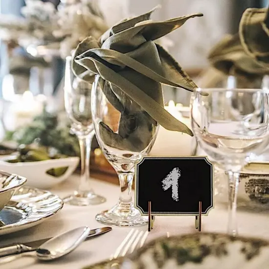 50 pcs 3"x4" Black Mini Chalkboards Signs with Wood Easels {4}