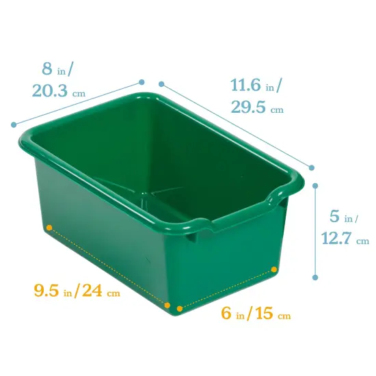 Scoop Front Storage Bins, Multipurpose Organization, 10-Pack Green {2}