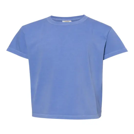 Comfort Colors&reg; Garment Dyed Youth Heavyweight Crewneck Short Sleeve T-Shirt Flo blue {2}