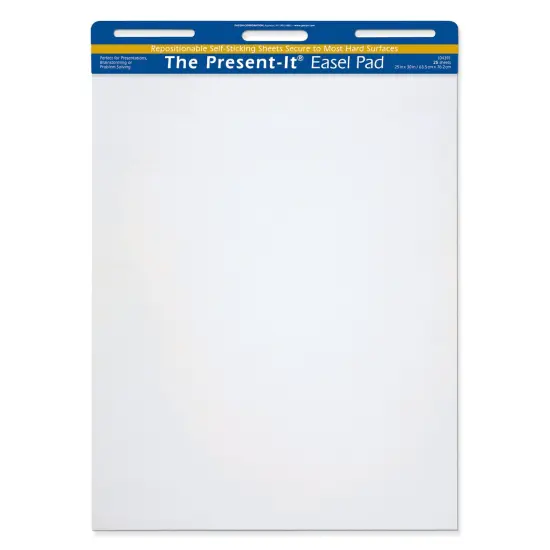 Easel Pad, Self-Adhesive, White, Unruled 25" x 30", 25 Sheets, Pack of 2 {1}