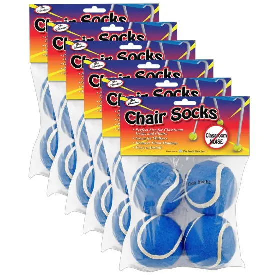 Chair Socks, Blue, 4 Per Pack, 6 Packs {1}