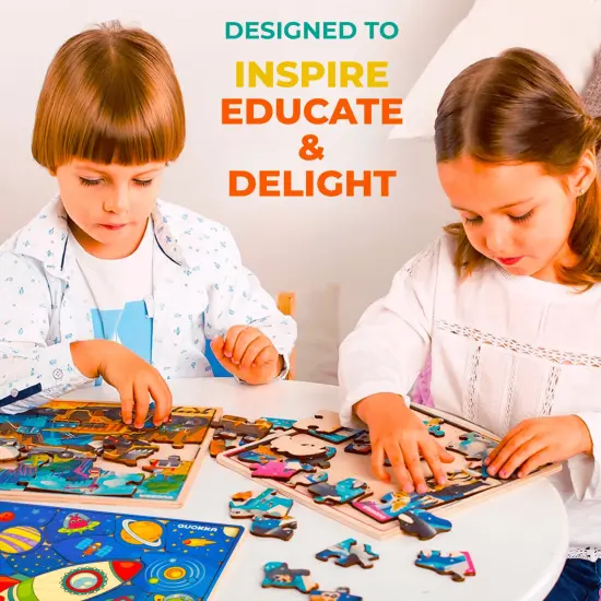28 Pieces Wooden Puzzles for Kids | Rocket {5}