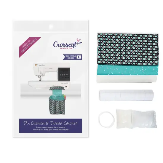 Crosscut Sewing Co.&reg; Pin Cushion & Thread Catcher Sewing Project Kit for Beginners with Fabric, Instructions and Video Spools {1}
