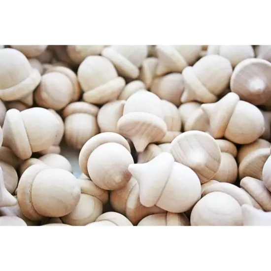 Kitcheniva 25 Pcs Natural Wooden Acorns Waldorf Fall Decor DIY {3}