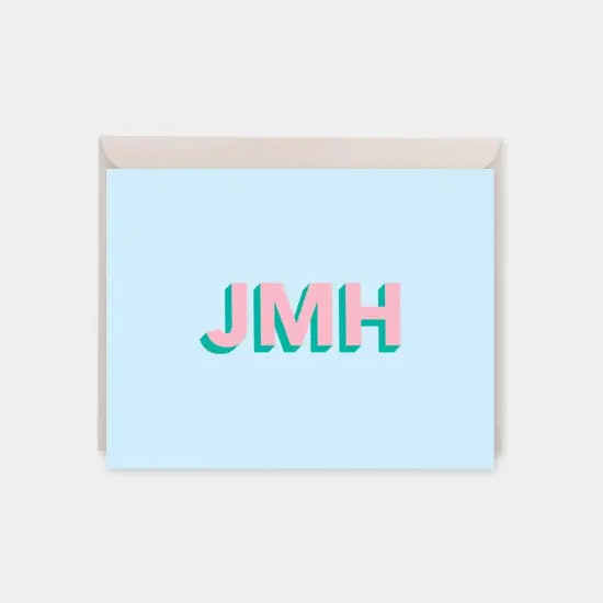Monogram Note Cards with 3D Type III {1}