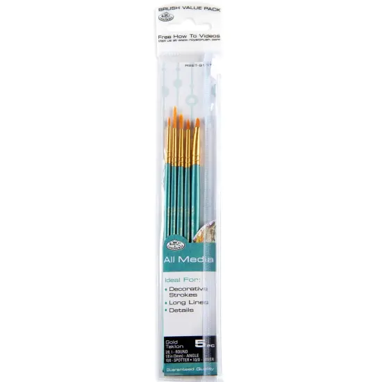 RSET-9197 | 5pc Golden Taklon Variety Brush Set {1}