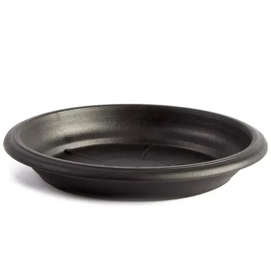 24 Pack Small Plastic Plant Saucers for Pots, 4 Inch Drip Tray for Planter, Indoor, Outdoor Flowers (Black) {6}