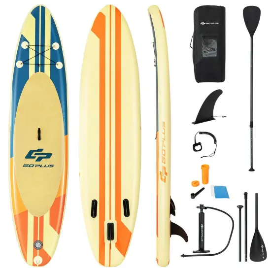 Goplus 10.5ft or 11ft Inflatable Stand Up Paddle Board Surfboard with Bag Aluminum Paddle Pump {1}