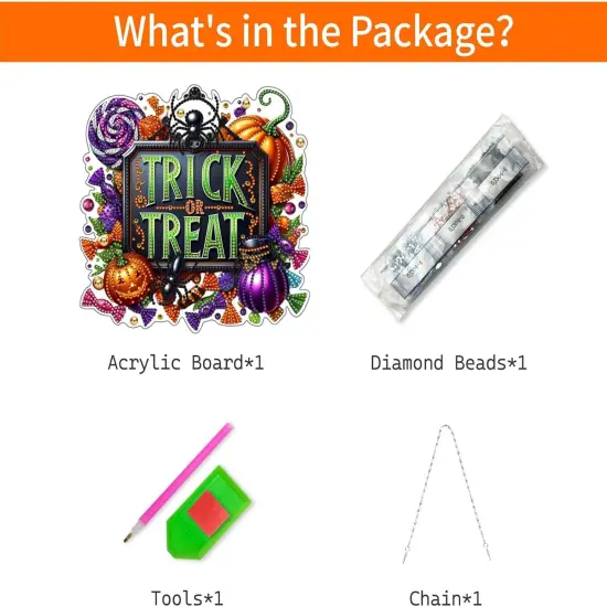 Halloween Diamond Art Hanging Kits for Adults,(Trick or Treat) {4}