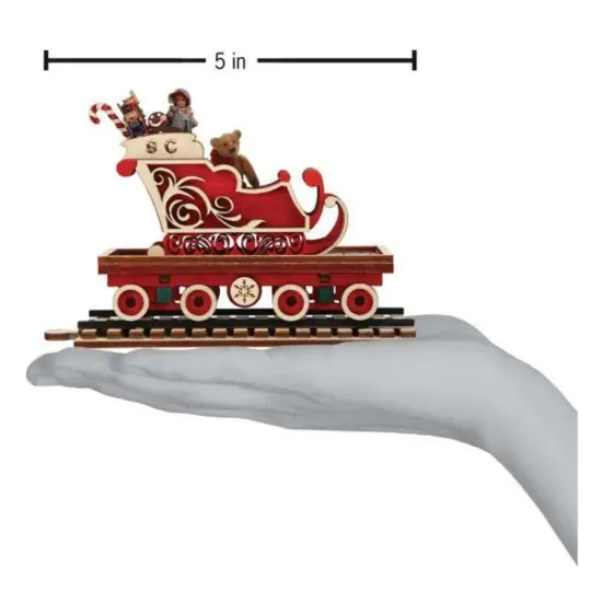 Ginger Cottages 3.5 Inch North Pole Express Sleigh Car Christmas Tree Ornament , Train Secrets Gingerman Red {2}