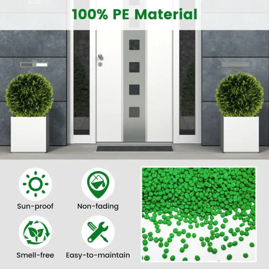 Costway 2 PCS 18"/20" Artificial Cedar Topiary Balls Sun-protective Round Greenery Bushes {6}