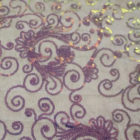 Aria Stretch Velvet Sequin Fabric Mauve/Pearl {3}