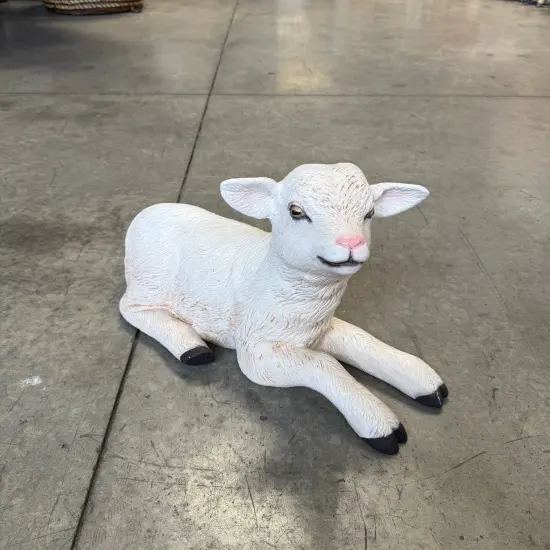 Baby Goat Laying Life Size Statue {4}