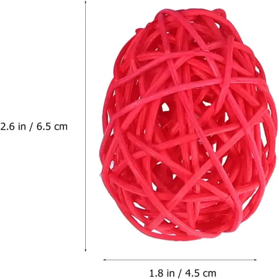12pcs Rattan Wicker Balls Easter Egg Shape Wicker Ball Woven Eggs Decorative Hanging Eggs for DIY Crafts Vase Fillers Easter Hunt Basket Stuffers Fillers (Random Color) {4}