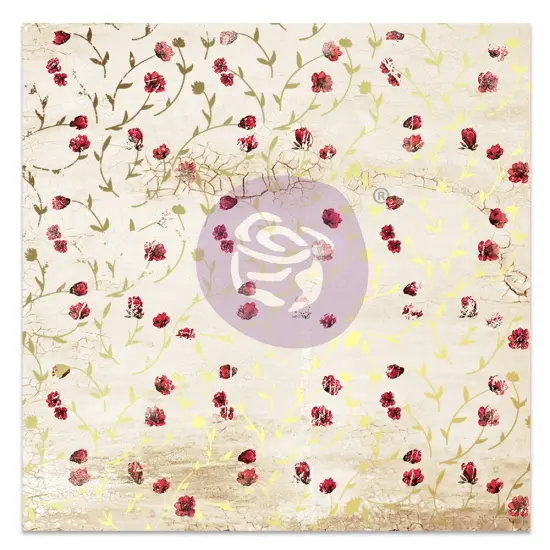 Magnolia Rouge Collection 12x12 Sheet - Tiny Magnolia Blooms - 10 sheet 12"x12", w foil details {2}