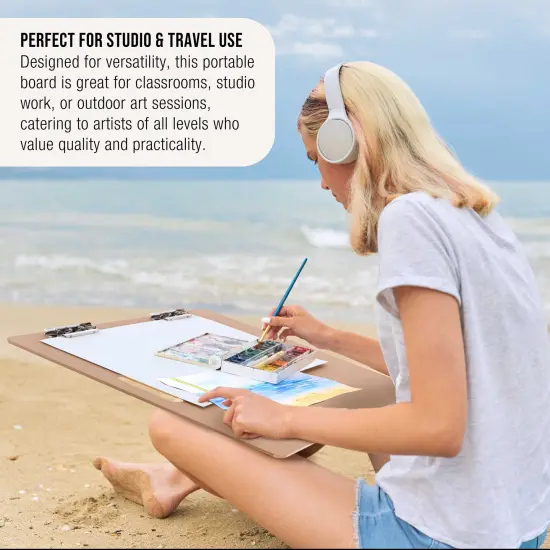 23" x 26" Artist Sketch Tote Board - Lightweight Hardboard Drawing Board with Handle, Clip & Rubber Band for Art, Sketching, Travel, Studio {6}