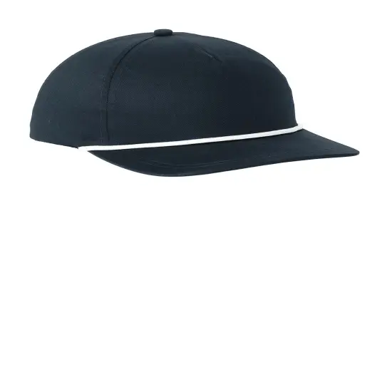 Port Authority&reg; Classic Five Panel Rope Cap Black/ Black {7}