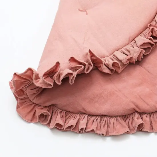 Round Cotton Soft & Fine Velvet Play-mat Pink {3}