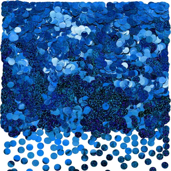 Sparkle Blue Foil Metallic Round Table Confetti Decor Circle Dots Mylar Table Scatter Confetti Wedding Bachelorette Under the Sea Ocean Theme Baby Shower Birthday Party Confetti Decorations, 60g {1}