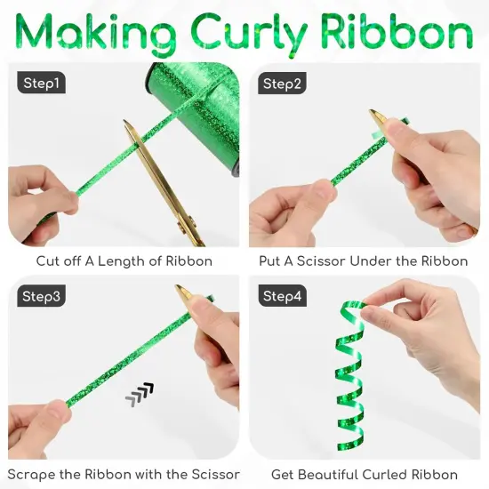 600 Yards Green Shiny Curling Ribbon 1/5 Inch Green Christmas Balloon String Ribbon {3}