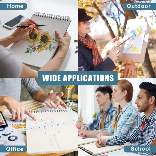 4 Pack 9" x 12" Sketch Book Top Spiral Bound Sketch Pad 100 Sheets 100 GSM Spiral Bound Art Sketchbook Artistic Drawing Painting Writing Paper for Adults Beginners Artists {3}