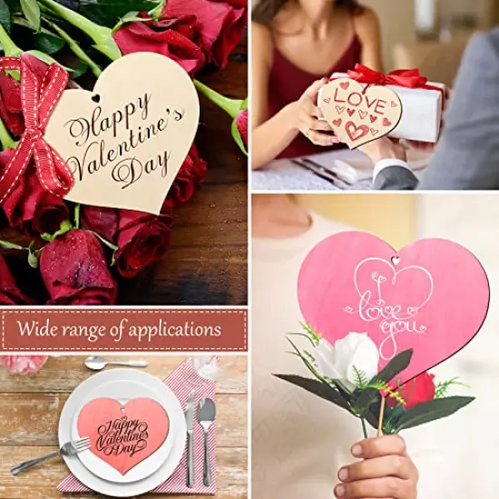 Wooden Heart Ornaments to Paint 7 Inch, Large Size Wooden DIY Blank Unfinished Heart Wood Discs Ornament for Crafts Hanging Decorations {4}