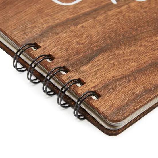 Rustic Style Wooden Guest Book - Wedding Reception, Bridal Shower, Baby Shower, Quinceanera Guest Book (112 pages, 11.25x8.75 In) Brown {6}