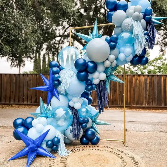 Blue Balloon Garland Arch Kit, 112 Packs Blue Mixed Balloons with Explosion Star Foil Balloons 18 12 10 5 Inch for Birthday Wedding Baby Shower Decorations Graduation Ceremony Supplies {2}