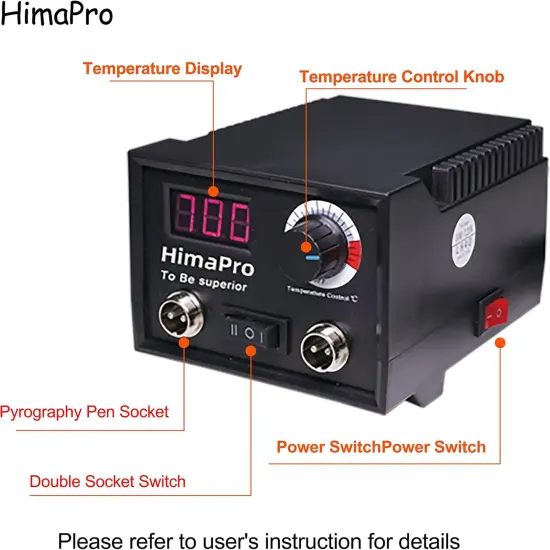 Dual Pen Wood Burning Kit, Wood Burner Tool Kit, Wood Burning Station Kit, Pyrography Kit; 60W 100/120V with Adjustable Temperature 0~720&deg;C; A Perfect Wood Burning Kit for Adults {2}