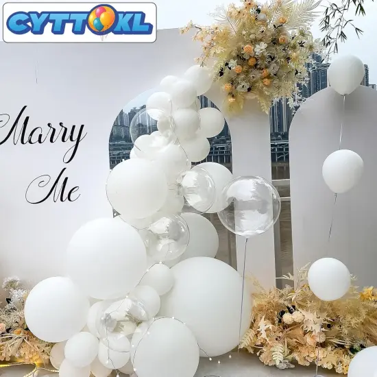 White Latex Balloons 12 inch 200 Pack Matte Helium Balloon for Birthday Wedding Baby Shower Party Decorations {3}