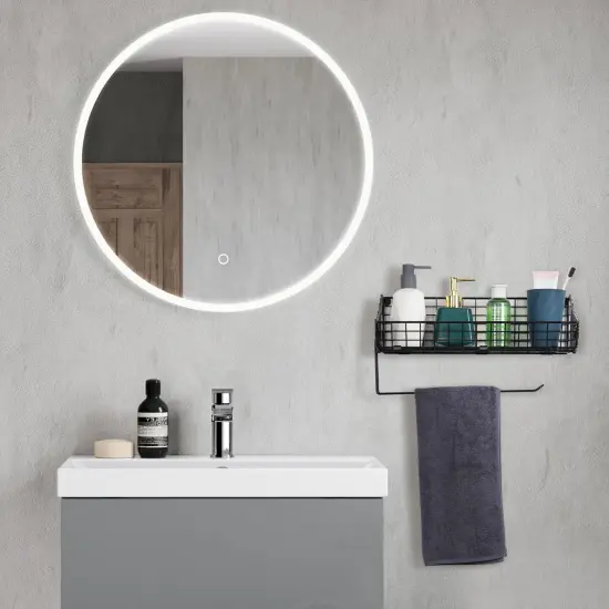 2PCS Black Multi-Functional Wall-Mounted Metal Basket Organizer with Foldable Paper Towel Holder &ndash; Space-Saving Storage Shelf for Kitchen, Bathroom, Bedroom & Hallway {5}