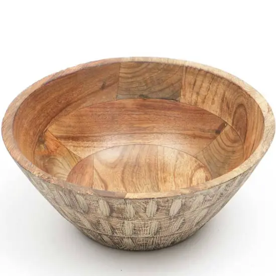 Handcrafted Mango Wood Bowl Elegant Table Centerpiece/Serving Bowl {2}