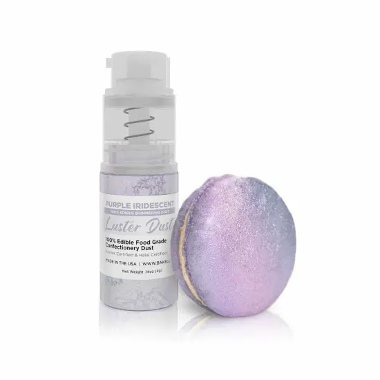 Bakell - Purple Iridescent Luster Dust (4g, 1x Pump) Edible Vegan Dust & Paint for Baking, Desserts and Beverages {1}