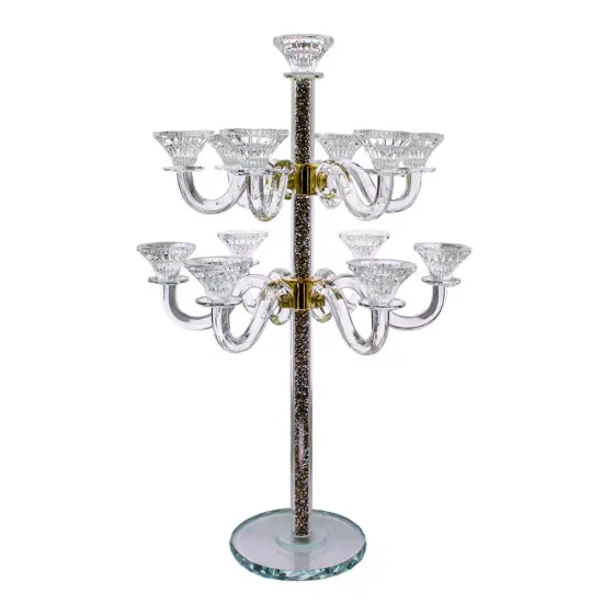 Tall Crystal Candelabra 13 Arms Clear {2}