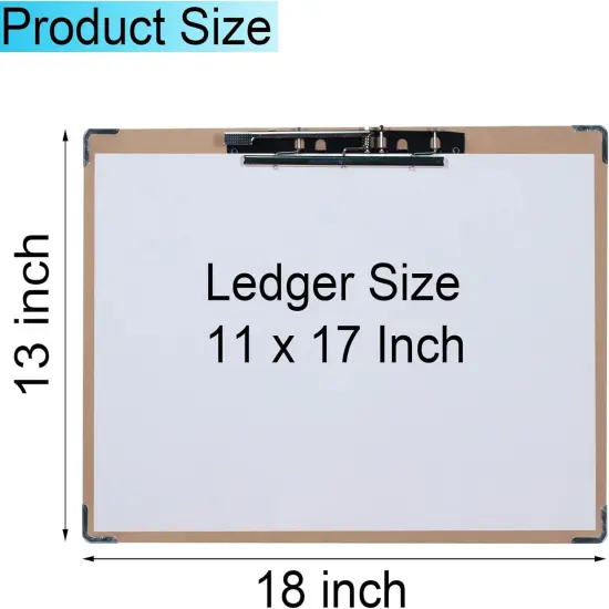 11x17 Clipboard with Hardware Corner Guard Landscape Extra Large Clipboard Hardboard with 8 Inch Jumbo Lever Clip 11 x 17 Clipping Board Log Color 1 Pack {2}