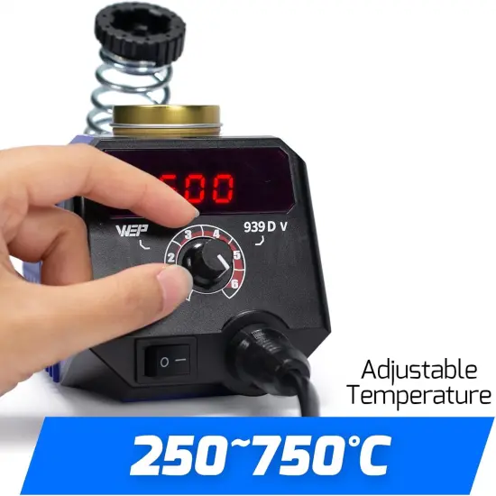 939D-V Wood Burning Kit 250-750℃/482-1382℉Adjustable Wood Burning Tool with Detachable Pen, 20 Wood burner Tips, WoodBurning Pen Holder Suitable for Pyrography, Leather Burning Kit {2}