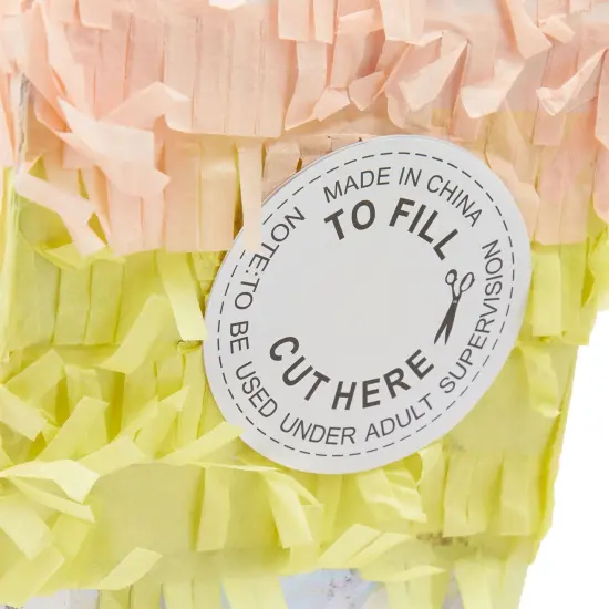 Large Number 0 Pinata for Girl's Birthday Party Decorations, Rainbow Pastel (21" x 14.7" x 4") Multicolor {4}