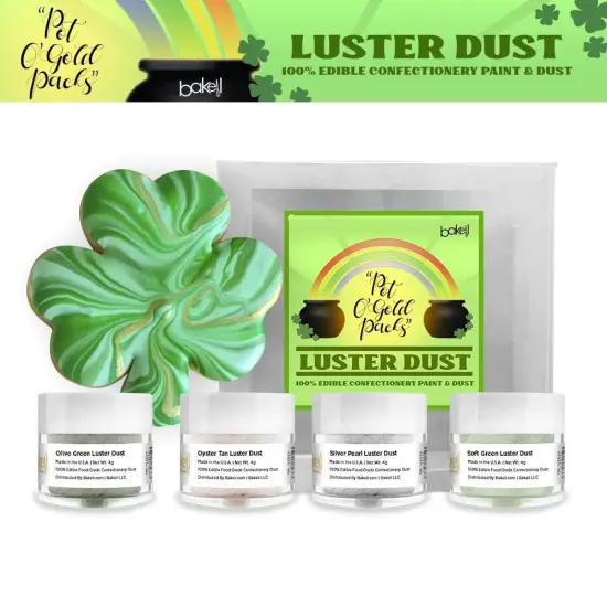 Bakell - St. Patty's Luster Dust Combo Pack B (4 PC SET) for treats {1}