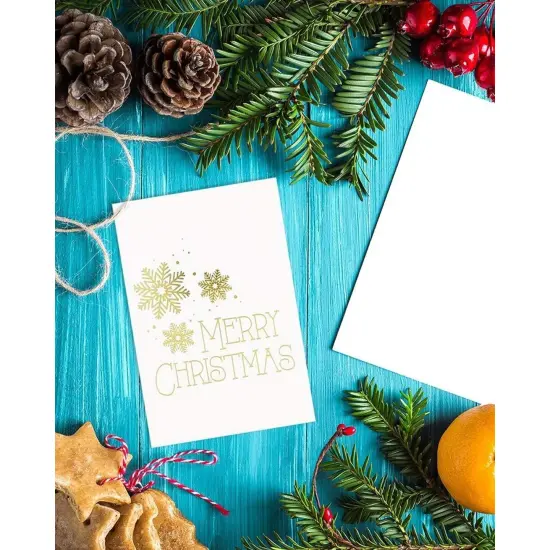 Best Paper Greetings 48 Pack Merry Christmas Greeting Cards, 4x6 Inches Xmas Note Cards Box Set, Holiday Cards with Envelopes Blank Inside for Holiday Greetings, 6 Gold Foil Snowflake Designs White {3}
