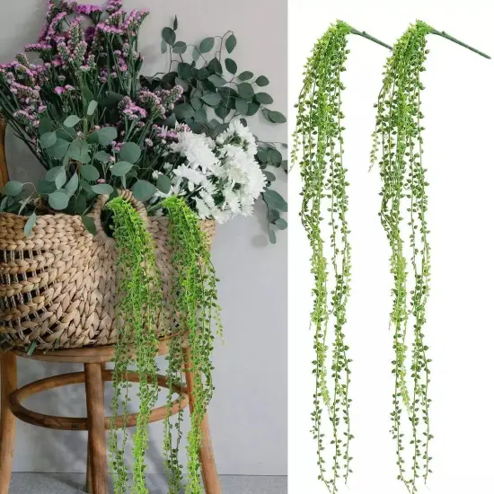 Artificial Hanging Plant Vine Ivy Succulents String of Pearls Home Decor {3}