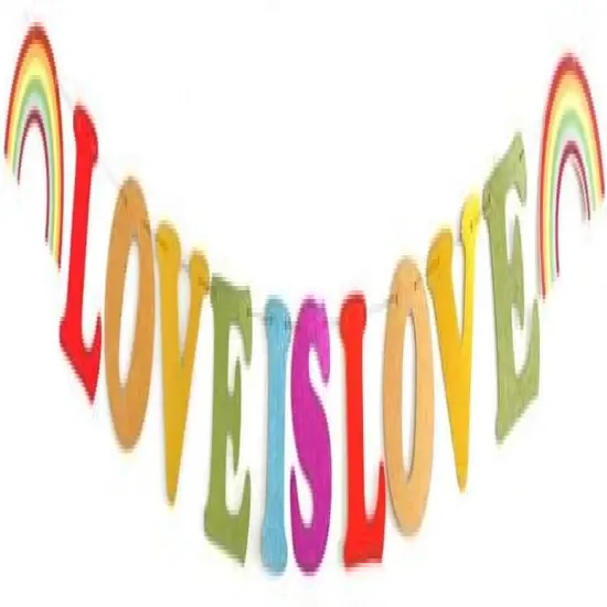 Love is Love Gay Pride LGBT Rainbow Party Banner for Bisexuality, Transgender and Gay Lesbian Pride, Bars Decoration LGBT Rainbow Decoration LGBT Party Pride Month Decoration Pre-assembled {3}