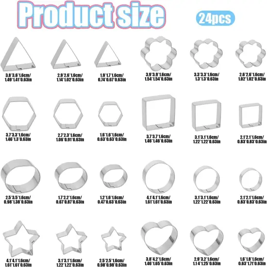 Mini Stainless Steel Cookie Cutter Set 40 Pieces {4}