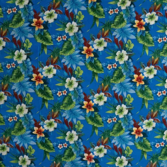 1 Yard Tropical Garden Cotton Peachskin Fabric Featuring Exotic Floral Cluster Print 44/45 Inch Width {4}