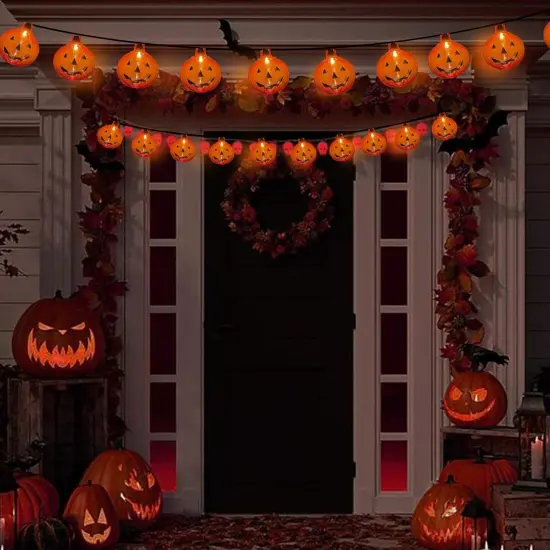 Halloween String Lights - 8.5Ft with 10 3D Pumpkin (Clear Pumpkin Lights) {3}