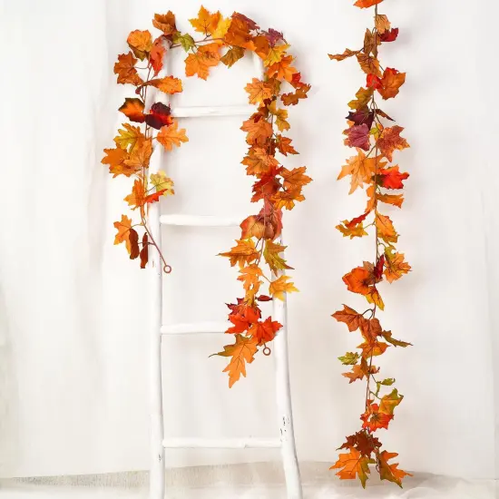6 Pack Fall Maple Garland - 5.9ft/Strand Artificial Fall Foliage Garland {3}