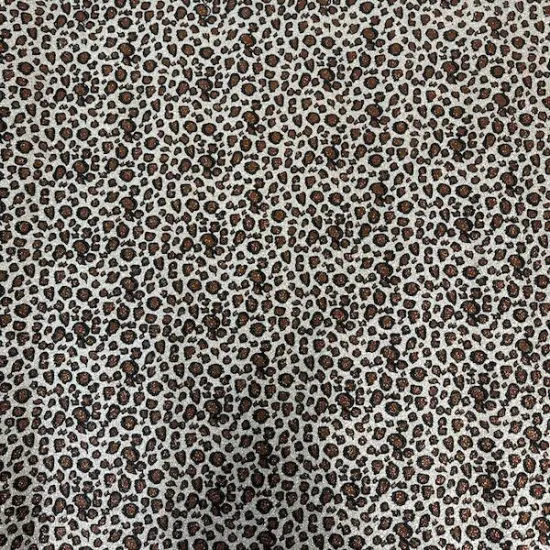 1 Yard Leopard Print Glitter Canvas Vinyl Fabric Fashion Accessories Craft Upholstery 56" Width Gold {6}