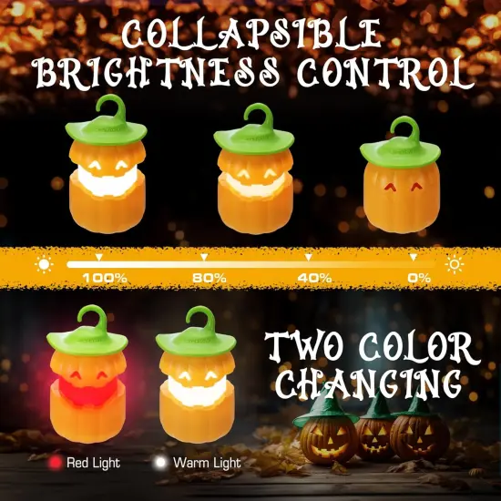 6-Pack Halloween Pumpkin Lantern - Orange&Green {2}