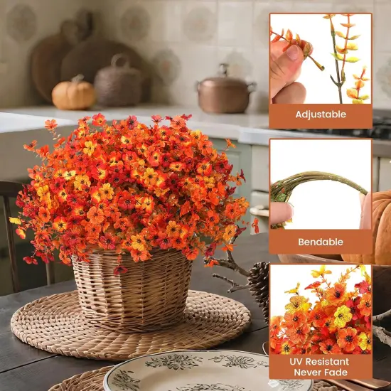 12 Bundles Artificial Fall Flowers - Mix {3}